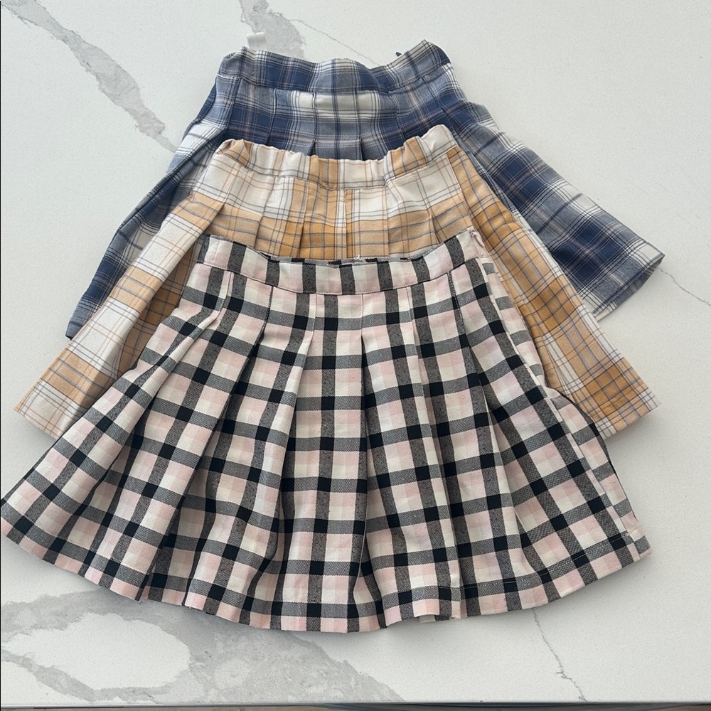 Jessica Simpson Plaid Skirt Set - Blue, Yellow, Black/ Pink